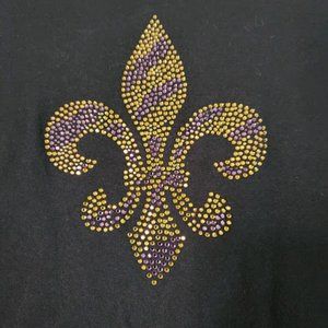 Women's Size Large LSU Fleur-de-lis Black Long Sleeve Shirt SLIM FIT - NWOT!